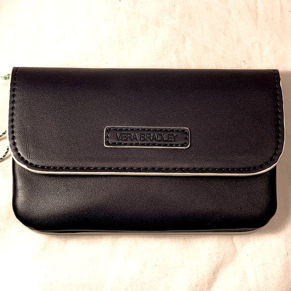 Vera Bradley Classic Navy Snap and Zip Case Wallet Coin Pouch Blue Faux Leather - Picture 1 of 10